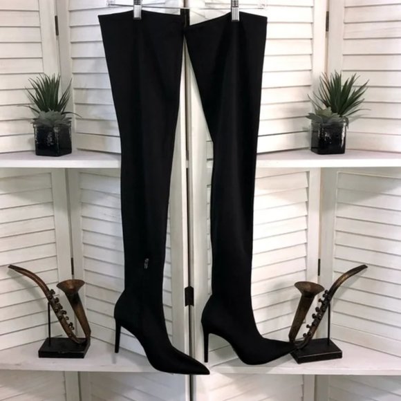 NWT Zara Tall Over the Knee Black Boots - 41 - Picture 2 of 8
